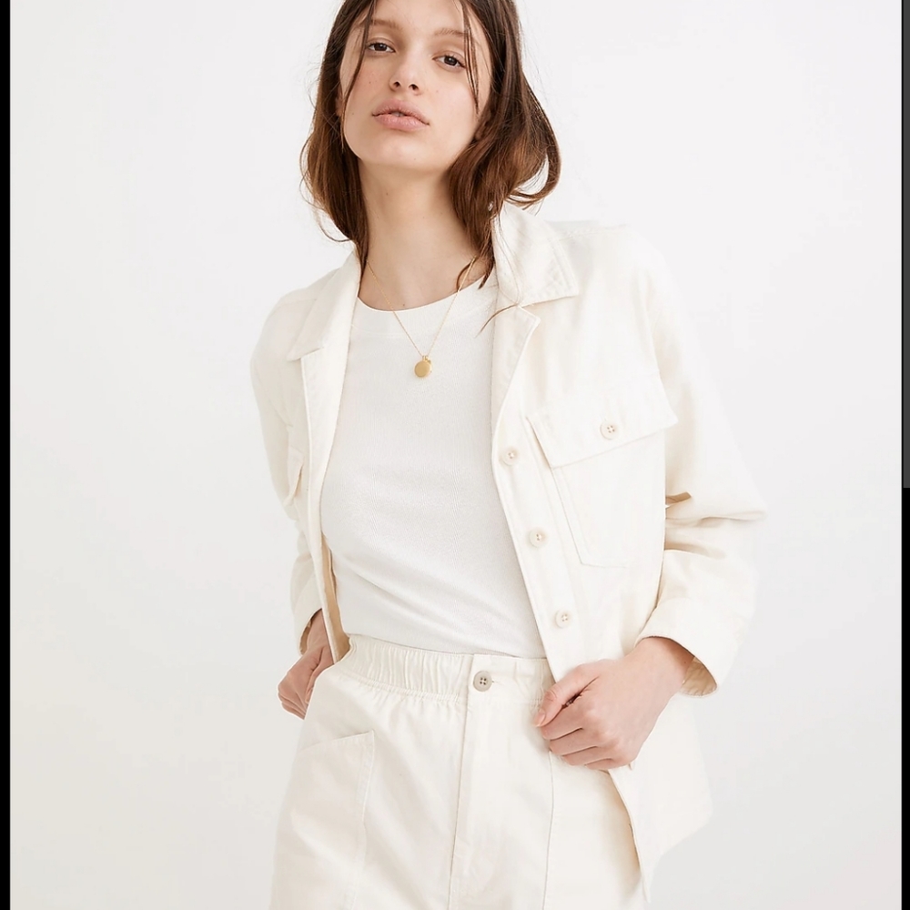 Madewell Drakefield Shirt-Jacket in Ecru